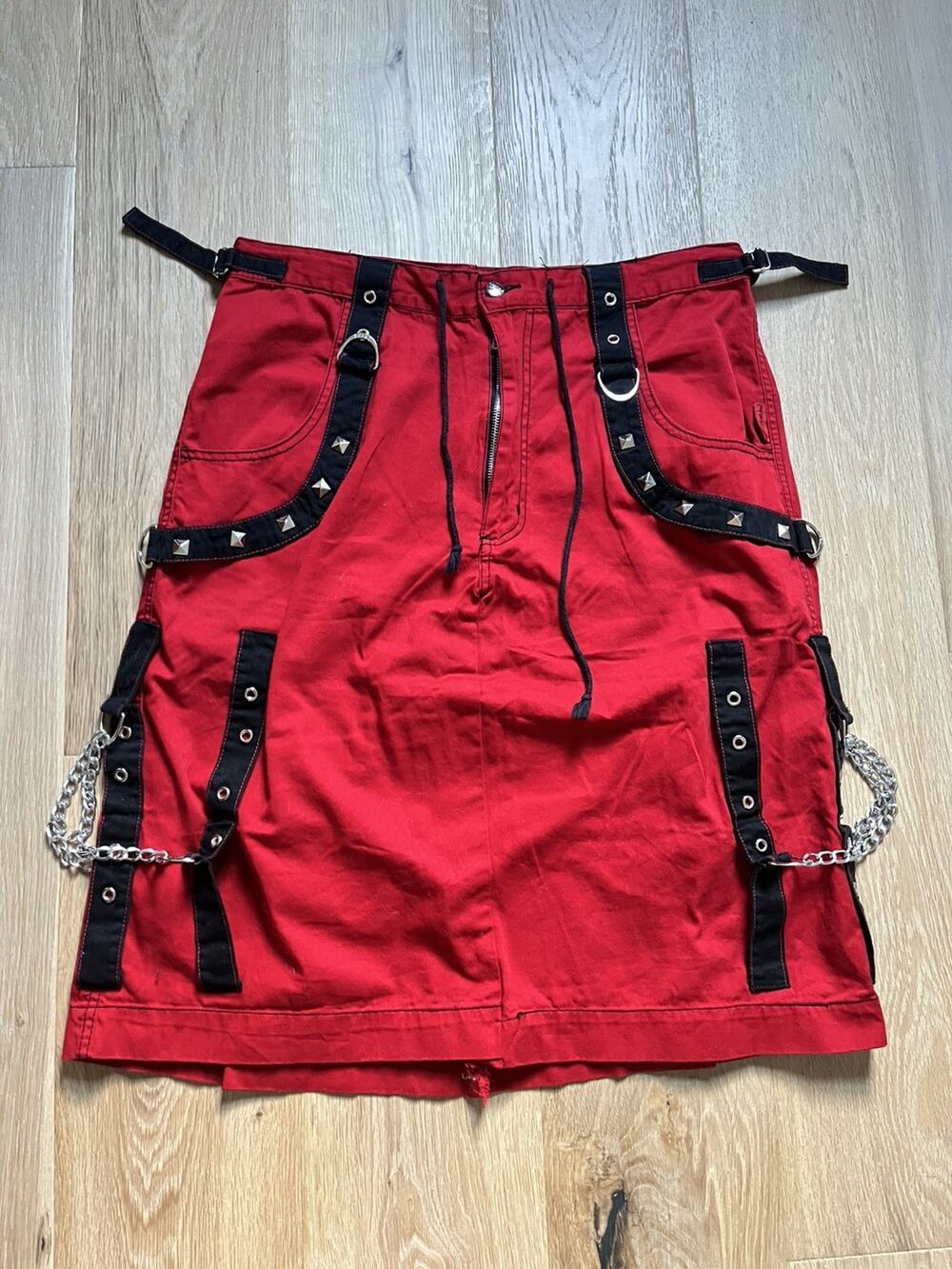 Vintage TRIPP NYC Skirt Kilt Zip Daang Good Goth Rave Baggy 90's Y2K LG Wide Leg